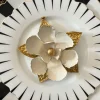 Adorno Dorado Y Blanco Flor Magnolia