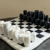 Ajedrez De Mármol Con Diseño Irregular Blanco Y Negro