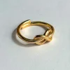 Anillo Dorado Ajustable Con Diseño Infinito