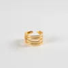 Anillo Dorado Ajustable Con Diseño De Cuatro Argollas