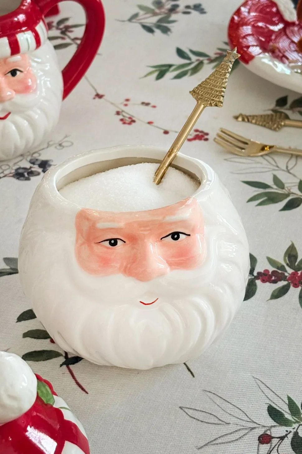Azucarero Con Diseño De Papá Noel