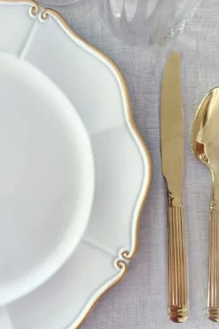 Bajoplato Blanco Con Borde Dorado