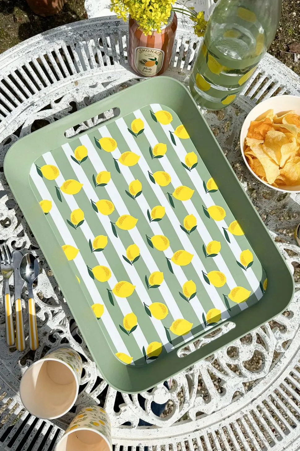 Bandeja Con Asas De Polipropileno Limones