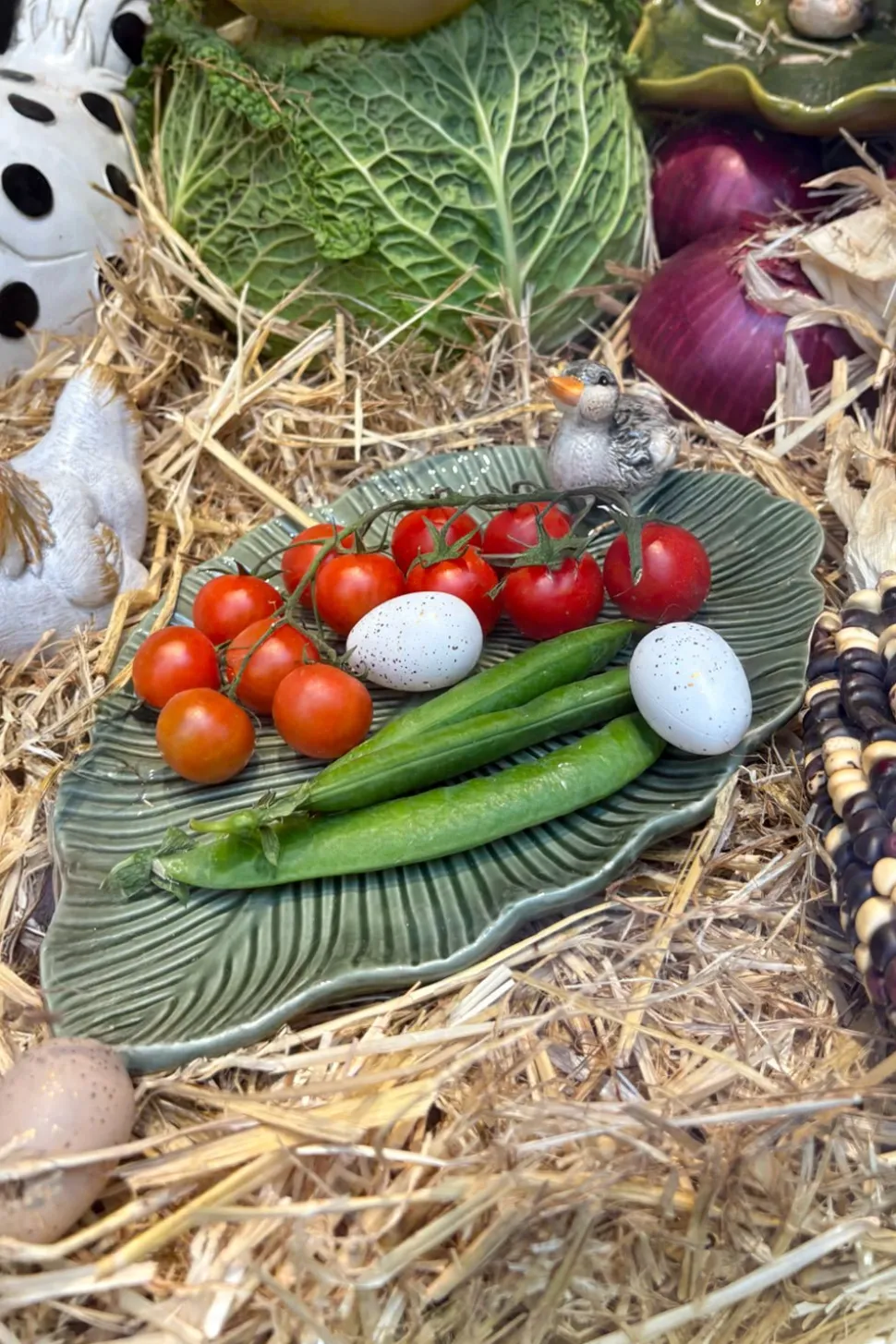 Bandeja Con Diseño De Hoja Y Figura De Pato