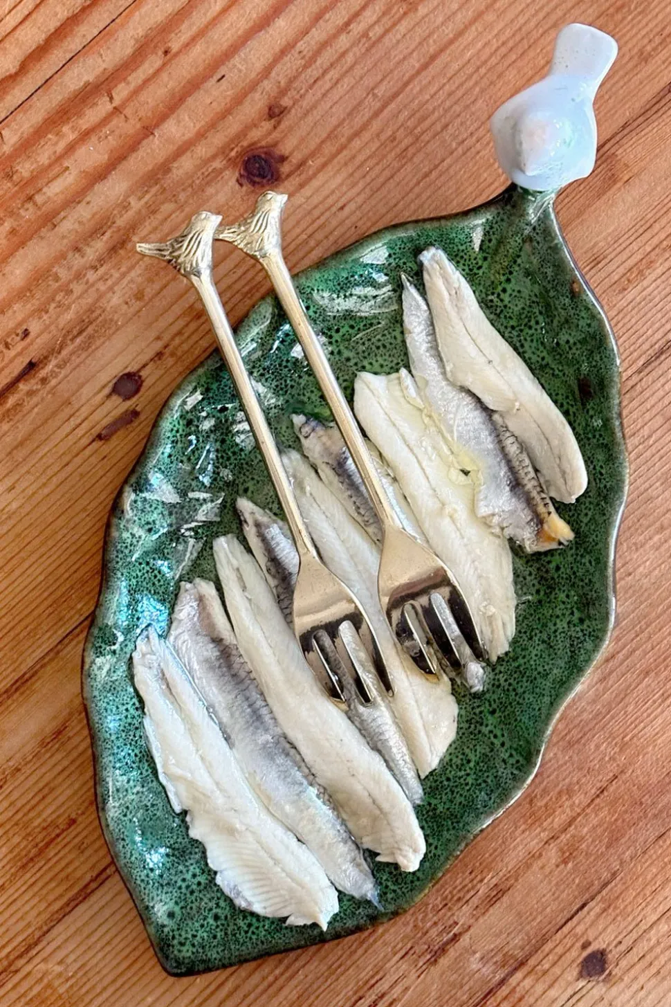 Bandeja Con Diseño De Hoja Y Figura De Pájaro