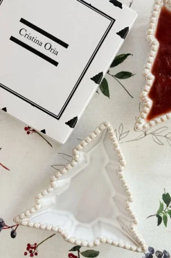 Bandeja Con Diseño De Árbol Blanca Pequeña