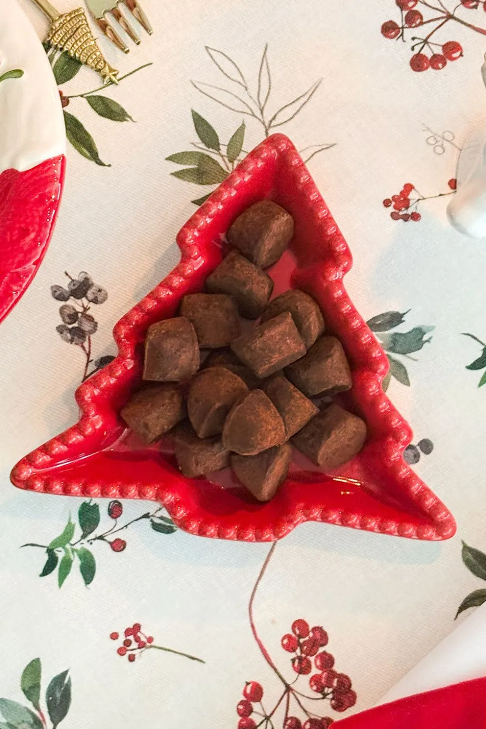 Bandeja Con Diseño De Árbol Roja Mediana