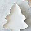 Bandeja De Cerámica Con Borde Dorado Diseño Árbol