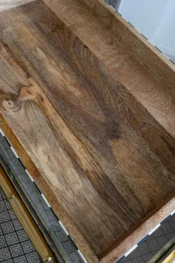 Bandeja De Resina Y Madera Con Diseño De Rayas Blancas Y Negras