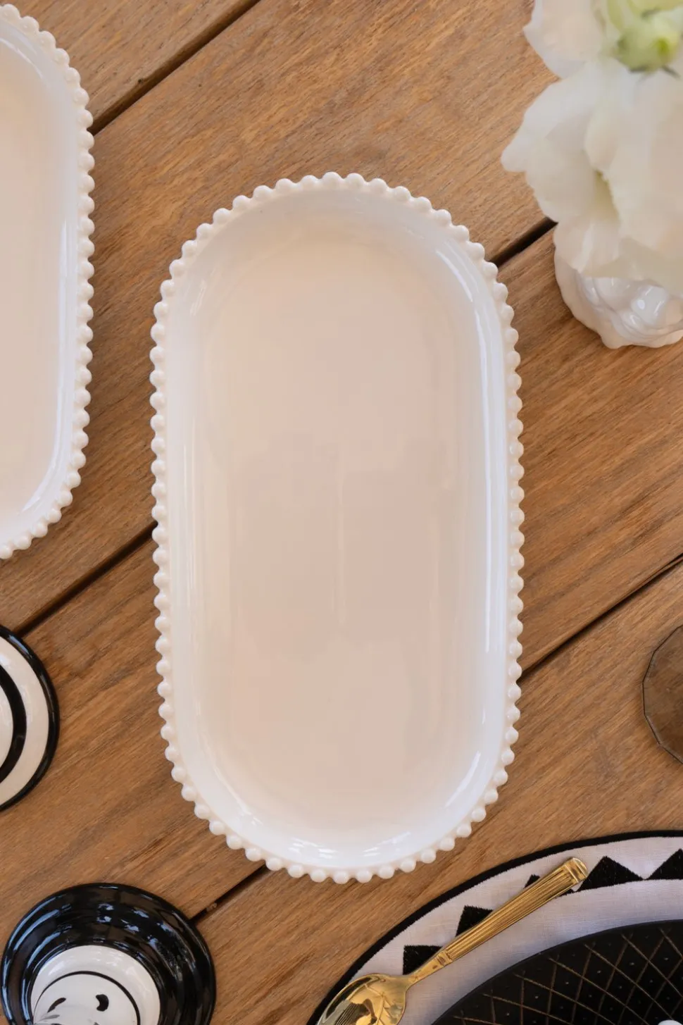 Bandeja Grande De Porcelana Diseño Bolitas