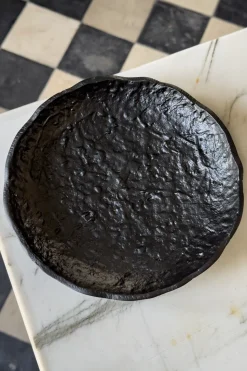 Bandeja Negra De Aluminio Con Diseño En Relieve