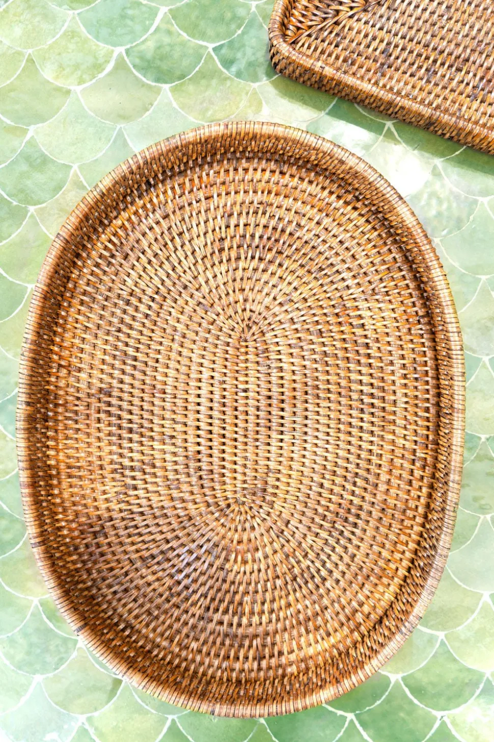 Bandeja Ovalada De Ratán
