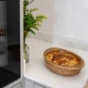 Bandeja Ovalada De Ratán Con Pírex