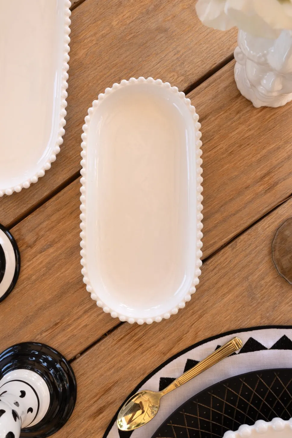 Bandeja Pequeña De Porcelana Diseño Bolitas