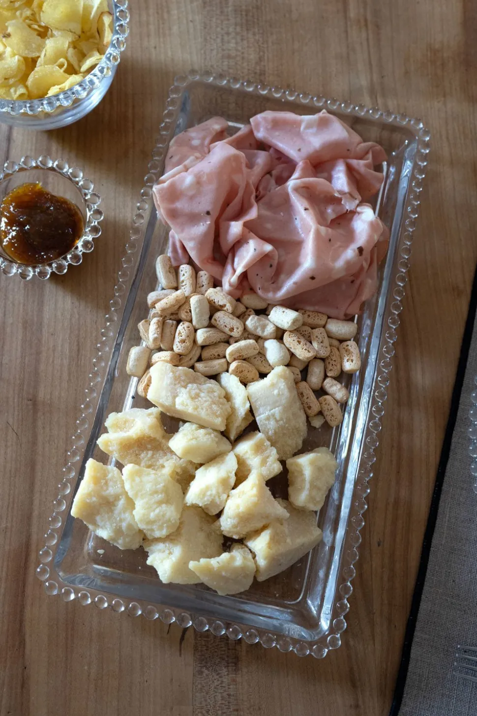 Bandeja Rectangular Cristal Bolitas Grande