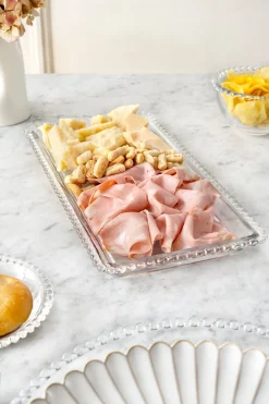 Bandeja Rectangular Cristal Bolitas Grande