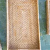 Bandeja Rectangular De Ratán Con Asas