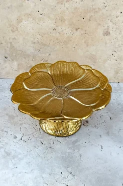 Base Con Diseño De Flor Dorada