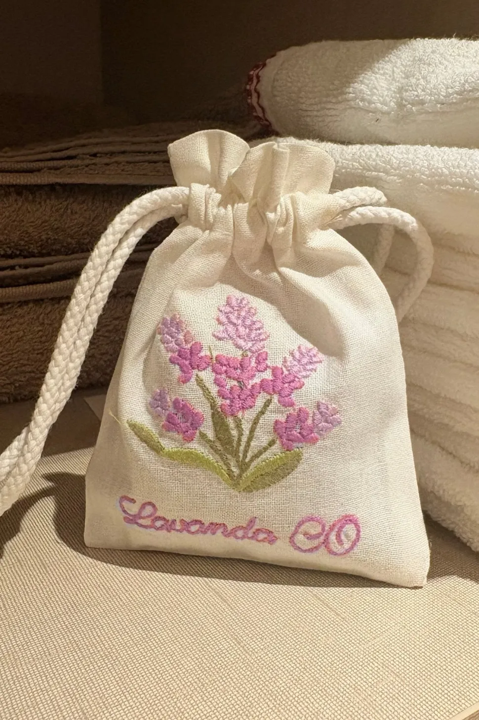 Bolsa Con Aroma A Lavanda De Algodón Bordada CO