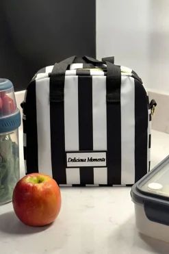 Bolsa Isotérmica Blanca Y Negra Con Mensaje “Delicious Moments”