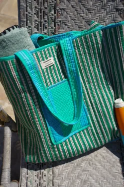 Bolsa Rayas Azules Y Verdes