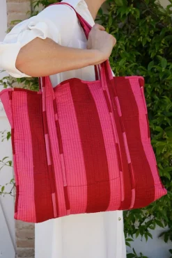 Bolsa Rayas Rosas Y Rojas