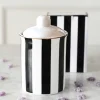 Bolsa Tarro De Rayas Co Con Violetas