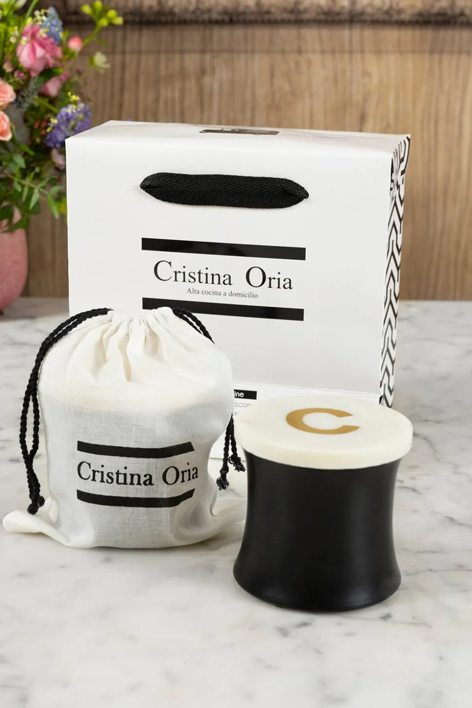 Bolsa Vela Mármol Iniciales