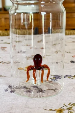 Botella De Cristal Con Figura Pulpo