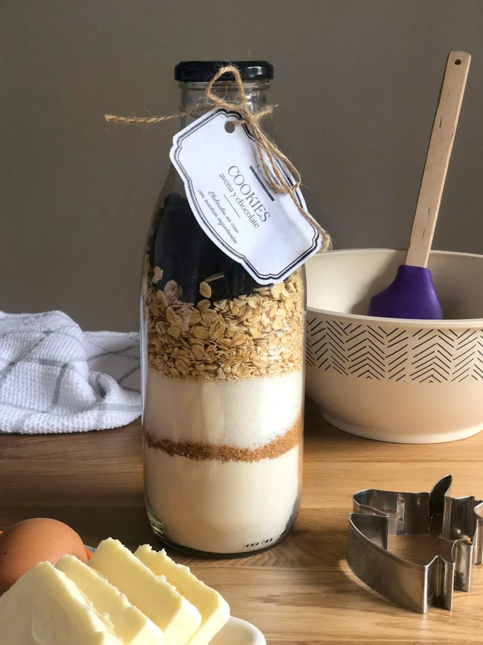 Botella "Mis Primeras Recetas" Con Ingredientes Para Cookies