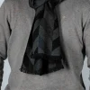 Bufanda Algodón ZigZag Negra Y Gris