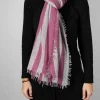 Bufanda De Cashmere Con Diseño De Rayas Rosas