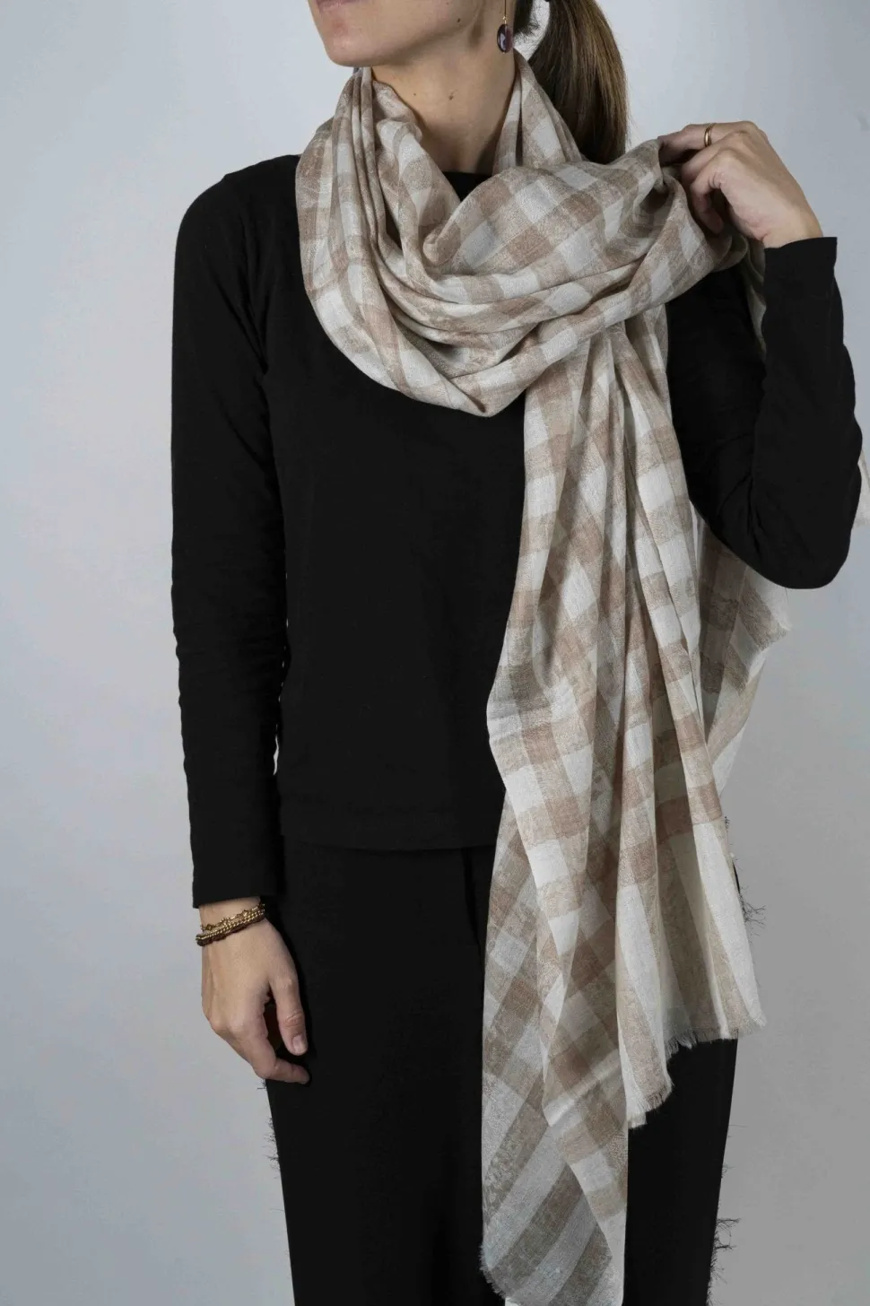 Bufanda De Cashmere Cuadros Grandes