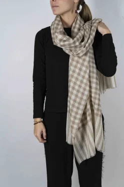 Bufanda De Cashmere Cuadros Pequeños