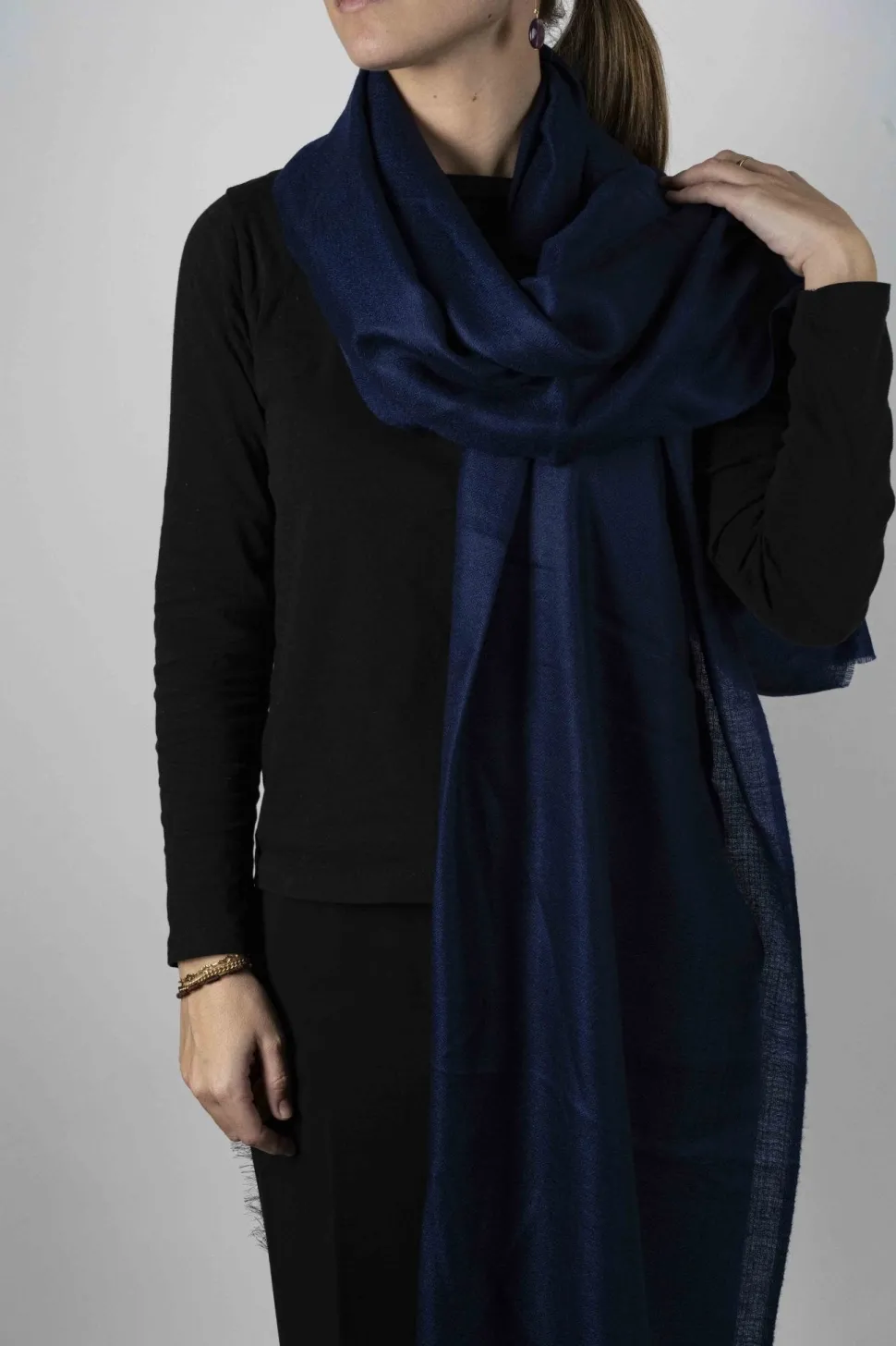Bufanda De Cashmere Lisa Azul