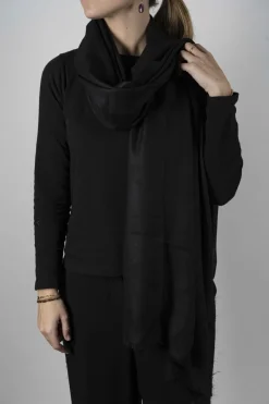 Bufanda De Cashmere Lisa Negra