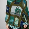 Bufanda De Lana Con Diseño De Figuras Azules
