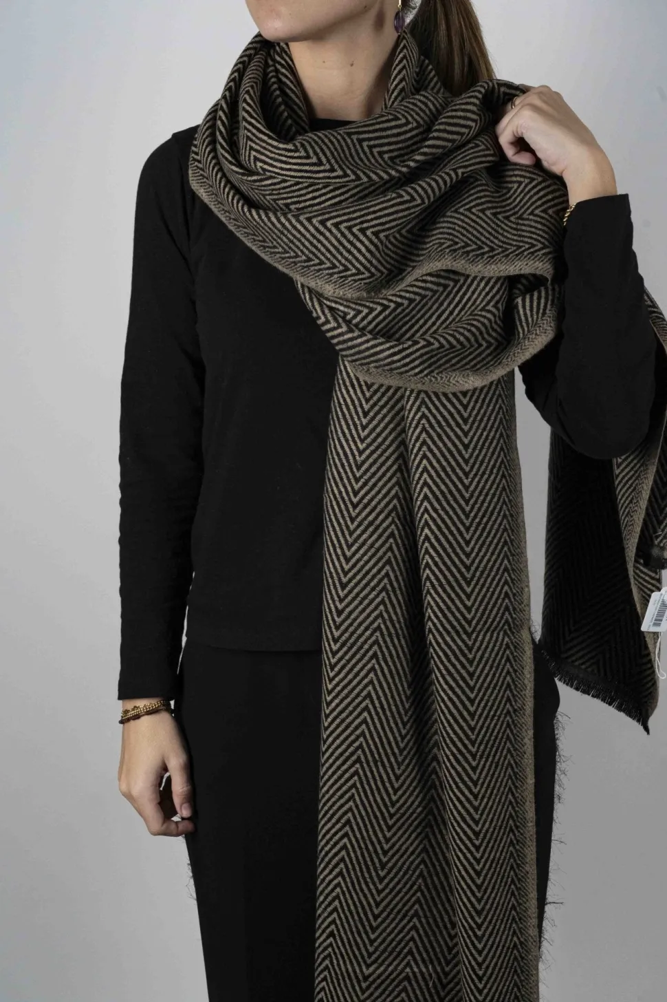 Bufanda De Lana Y Cashmere Con Diseño ZigZag