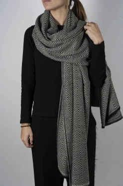 Bufanda De Lana Y Cashmere Con Diseño ZigZag