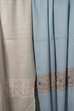 Bufanda Grande De Cashmere Lisa Con Bordado