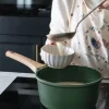 Cacerola Verde Con Mango De Madera