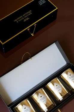 Caja Con Cuatro Velas Diseño Ginkgo