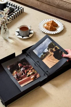 Caja Decorativa Con Álbum Beige Y Negra
