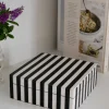 Caja Decorativa De Resina Cuadrada Con Diseño De Rayas Blancas Y Negras