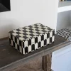 Caja Decorativa De Resina Con Diseño De Flechas Blancas Y Negras