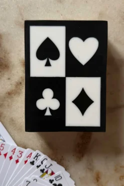 Caja Para Cartas De Resina Blanca Y Negra