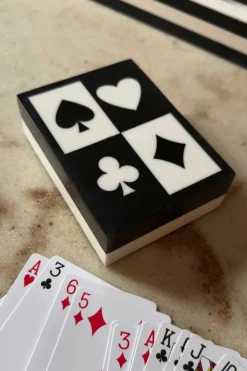 Caja Para Cartas De Resina Blanca Y Negra