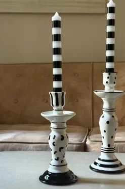 Candelabro Blanco Y Negro Pequeño