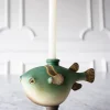 Candelabro Con Diseño De Pez En Color Verde