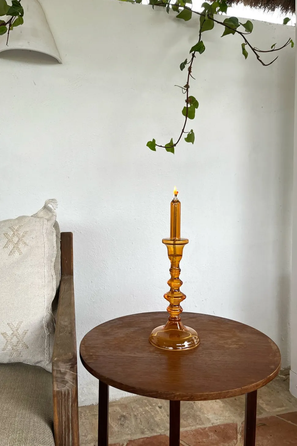 Candelabro De Aceite Ámbar Pequeño